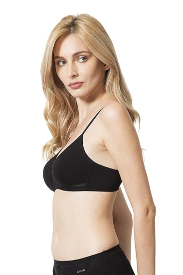 Van Heusen Women’s Cotton Non-Padded Wireless Crossover Bra – Full Coverage, Anti-Bacterial, Plush Back, No-Slip Straps
